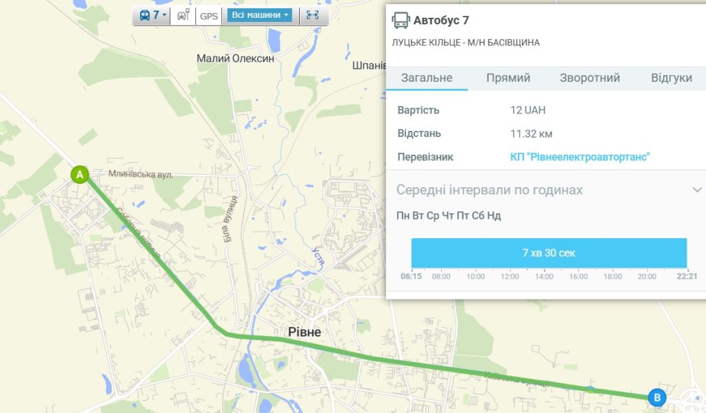 7 автобус Рівне