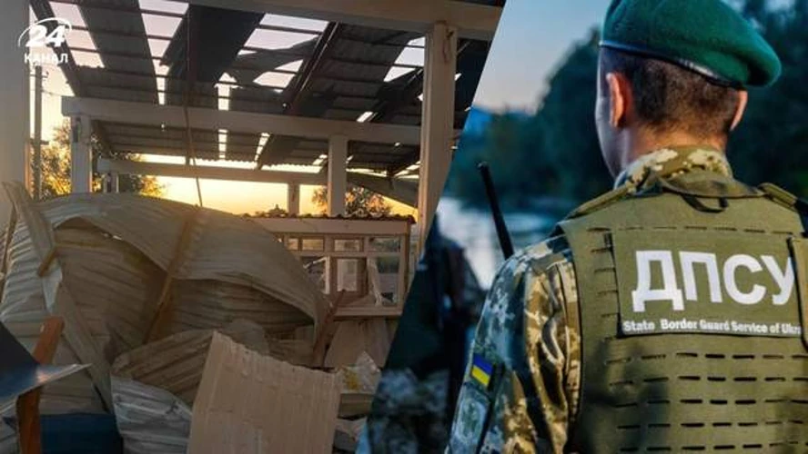 Пошкоджені будівлі та конструкції пункту пропуску «Табаки» після удару російських безпілотників, фото ДПСУ